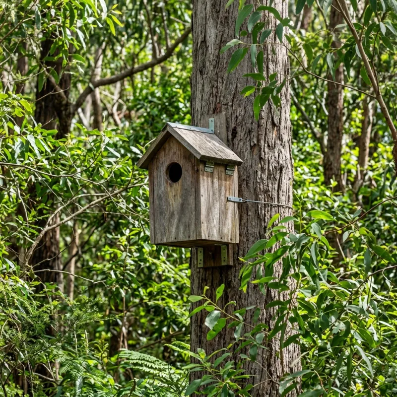 Animal nesting box installed as a humane alternative to a Watsons Creek roof cavity