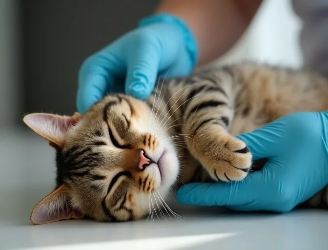 Specialist carefully handling a deceased cat with dignity in Watsons Creek
